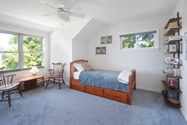 4 Half Moon Hl Unit 4, Acton, MA 01720 - carpeted bedroom with lofted ceiling and a ceiling fan