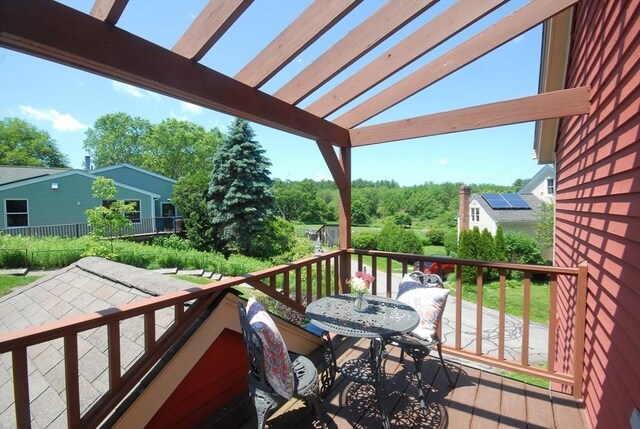 4 Half Moon Hl Unit 4, Acton, MA 01720 - wooden deck with a pergola and outdoor dining area
