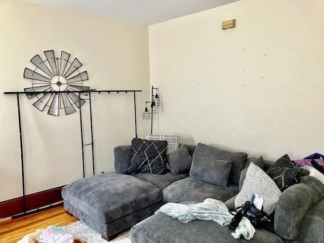 living room with wood-type flooring