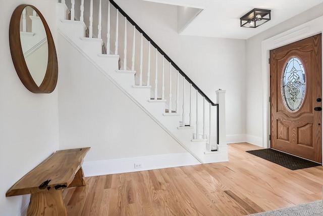 foyer featuring light hardwood / wood-style floors