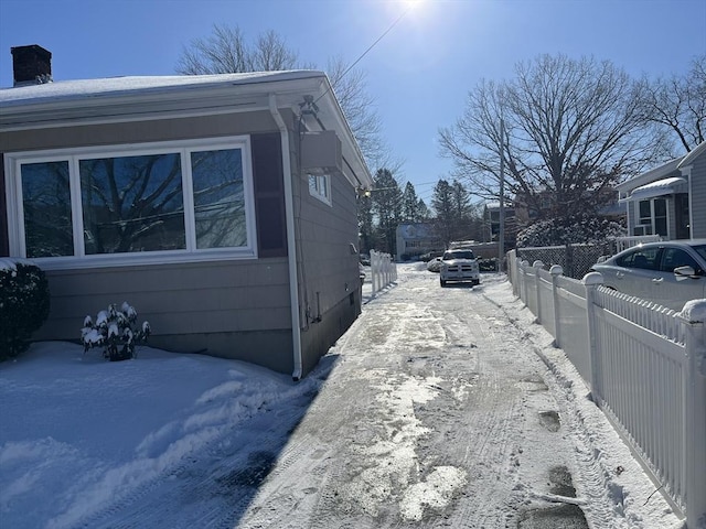 view of snowy exterior