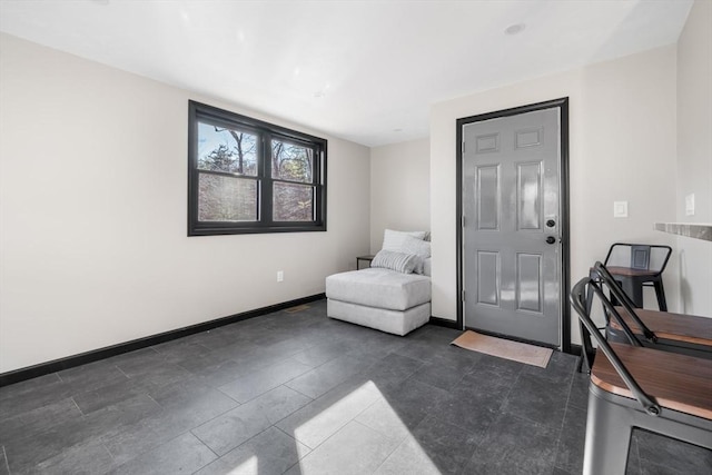 living area with baseboards