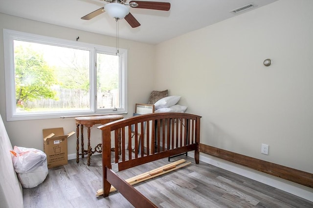 22 Everton Ave, Worcester, MA 01604 - bedroom with wood finished floors, baseboards, and ceiling fan