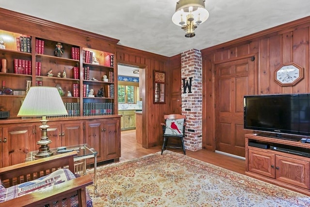 84 Englewood Rd, Longmeadow, MA 01106 - office area with light wood-type flooring and wood walls