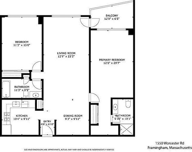 1550 Worcester Rd Unit 524, Framingham, MA 01702 - floor plan / room layout