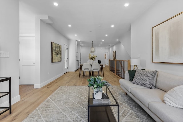 living room featuring light hardwood / wood-style floors