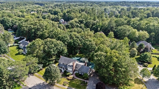 1 Liberty Ln, North Reading, MA 01864 - aerial overview of property's location with a heavily wooded area