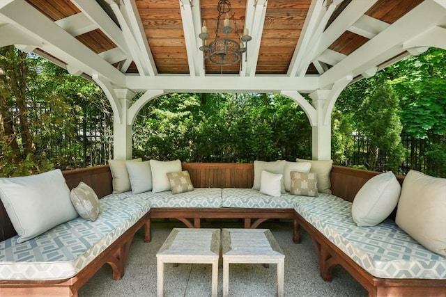 view of patio / terrace featuring fence