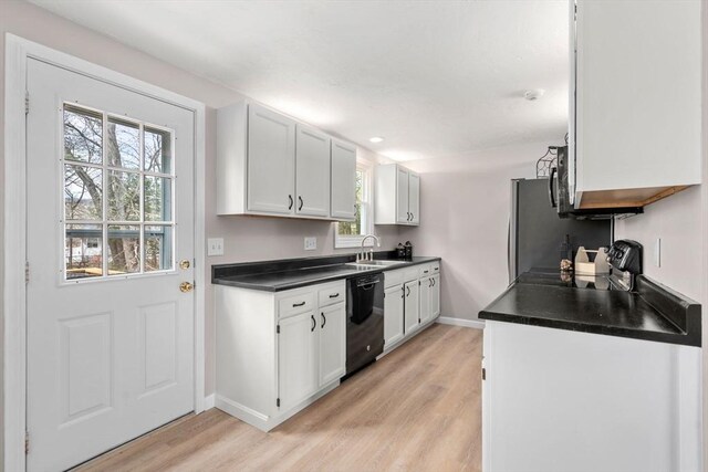 47 Plantation Rd Unit 47, Oxford, MA 01540 - kitchen with a sink, dark countertops, light wood-style flooring, and dishwasher