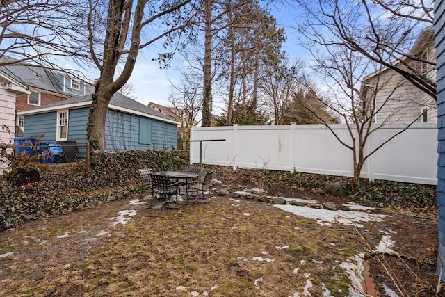 view of yard with fence