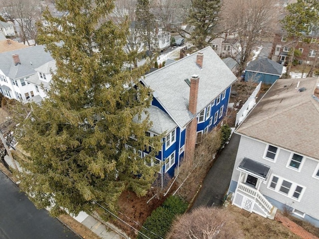 drone / aerial view with a residential view