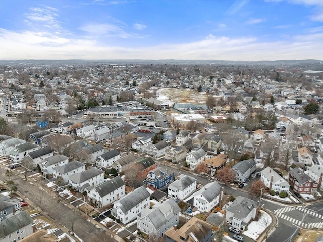 aerial view with a residential view