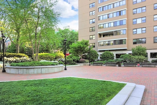 view of community with a lawn