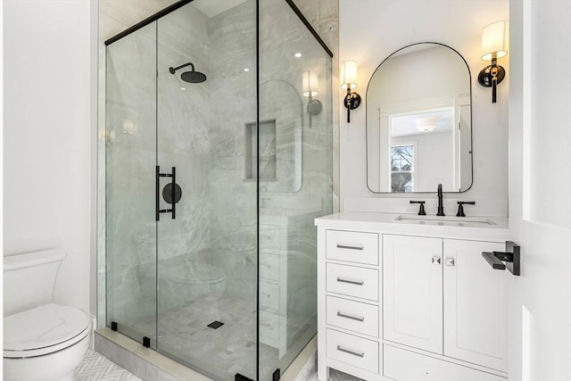 30 Alberta Ave, Newburyport, MA 01950 - bathroom with toilet, a shower stall, and vanity
