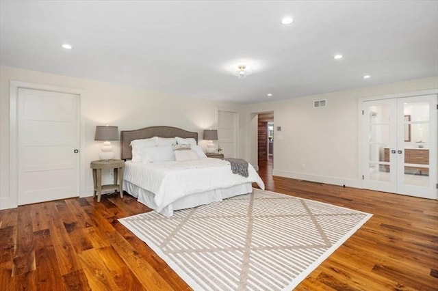 8 Evergreen Ln, Hingham, MA 02043 - bedroom featuring wood finished floors, french doors, recessed lighting, and baseboards