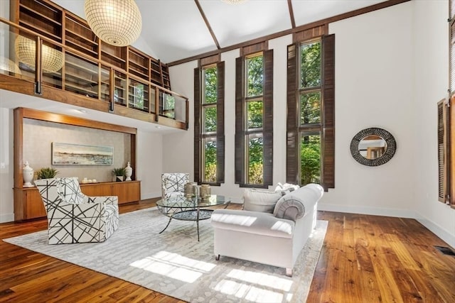 sitting room featuring hardwood / wood-style flooring