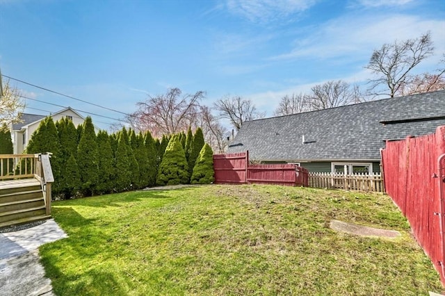 55 Friendship St, Billerica, MA 01821 - view of yard featuring fence and a deck