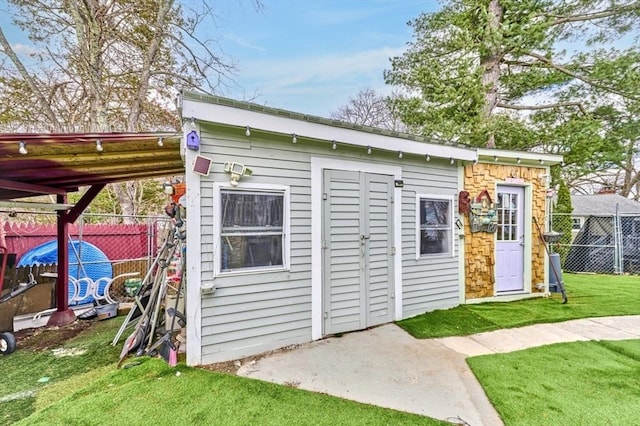 55 Friendship St, Billerica, MA 01821 - view of outbuilding featuring an outbuilding and fence