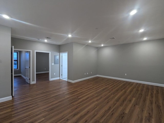 13 Nahant St Unit 2B, Lynn, MA 01902 - empty room with dark wood-style floors, baseboards, and recessed lighting