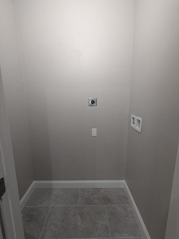 13 Nahant St Unit 2B, Lynn, MA 01902 - washroom featuring hookup for a washing machine, hookup for an electric dryer, baseboards, and dark tile patterned floors