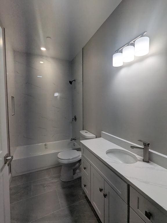 13 Nahant St Unit 2B, Lynn, MA 01902 - full bathroom with vanity, toilet, bathtub / shower combination, and tile patterned flooring