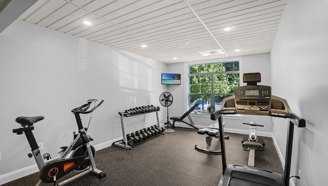 635 Old Post Rd Unit 204, Sharon, MA 02067 - workout area featuring baseboards and recessed lighting