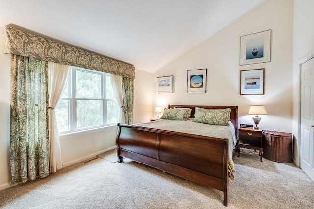 11 Alice Mullens Way Unit 11, Plymouth, MA 02360 - carpeted bedroom featuring vaulted ceiling and baseboards