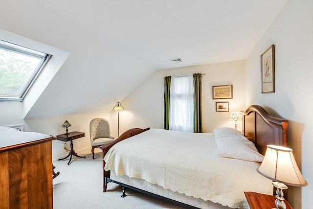 11 Alice Mullens Way Unit 11, Plymouth, MA 02360 - bedroom with vaulted ceiling, carpet, baseboards, and a skylight