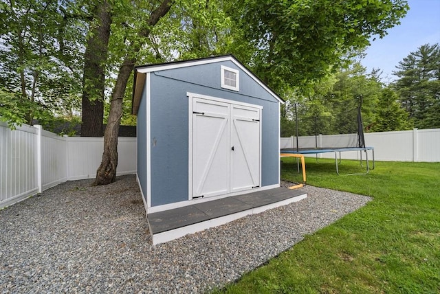 54 Forest St, Wilmington, MA 01887 - view of shed featuring a trampoline