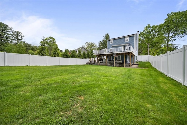 54 Forest St, Wilmington, MA 01887 - view of yard featuring a wooden deck and stairway