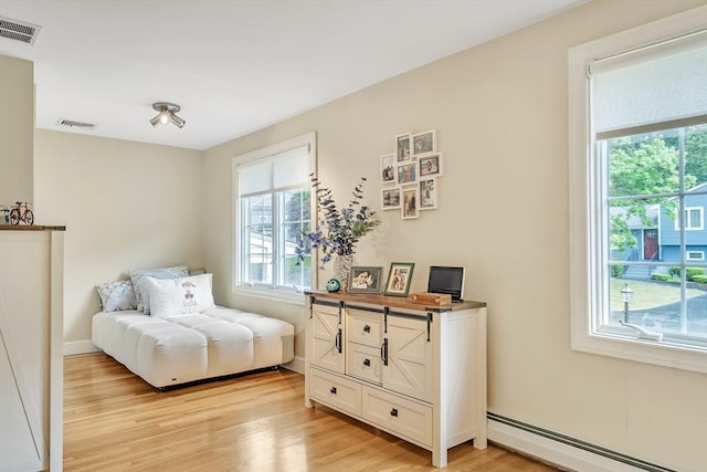 10 Ballard Ter, Lexington, MA 02420 - bedroom with a baseboard radiator, light wood-style flooring, and baseboards