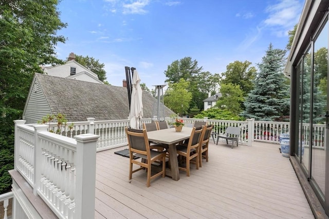 20 Birch Hill Rd, Newton, MA 02465 - wooden deck with outdoor dining area