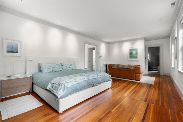 20 Birch Hill Rd, Newton, MA 02465 - bedroom with wood-type flooring, recessed lighting, and ornamental molding