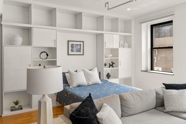 453 Washington St Unit 4A, Boston, MA 02111 - bedroom featuring recessed lighting and wood finished floors