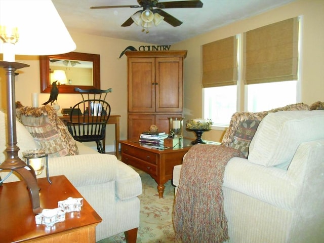 951 Dana Rd, Barre, MA 01005 - living area with ceiling fan and baseboards