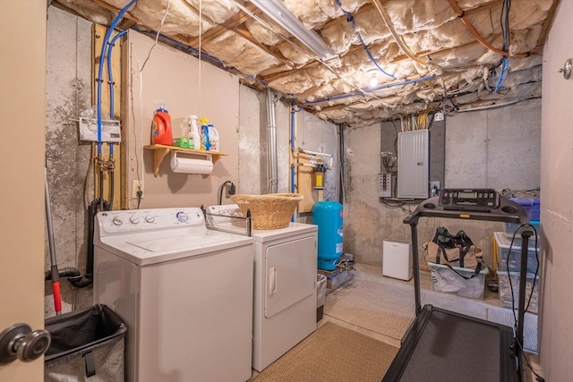 951 Dana Rd, Barre, MA 01005 - laundry area featuring washer and dryer and electric panel