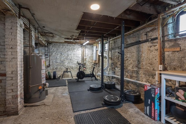 27 Round Hill St, Boston, MA 02130 - workout room with gas water heater and electric panel