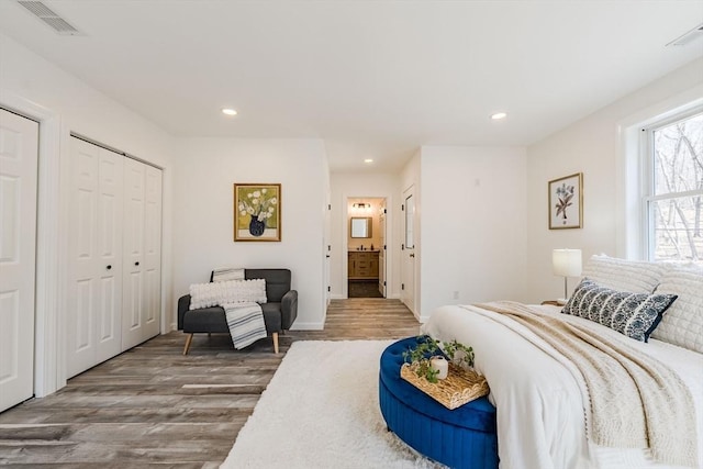 LOT4 Granite St, Worcester, MA 01604 - bedroom with wood finished floors, recessed lighting, two closets, and connected bathroom