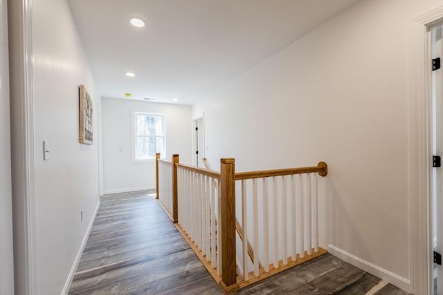 LOT4 Granite St, Worcester, MA 01604 - corridor featuring an upstairs landing, dark wood-style flooring, and recessed lighting