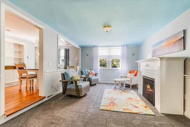 sitting room with carpet