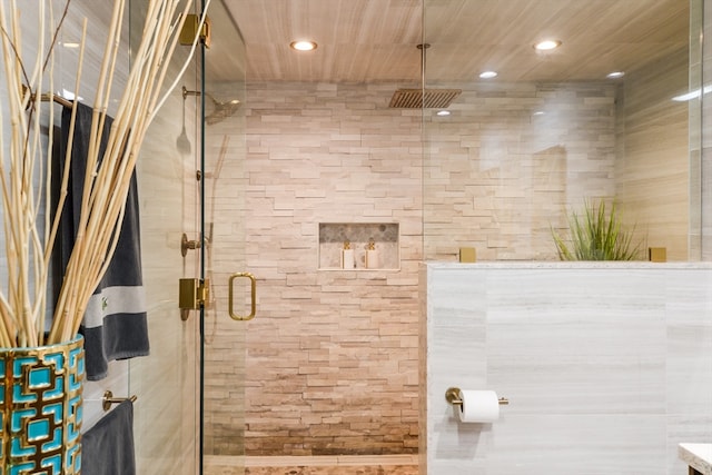 bathroom with walk in shower