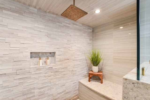 bathroom featuring a shower