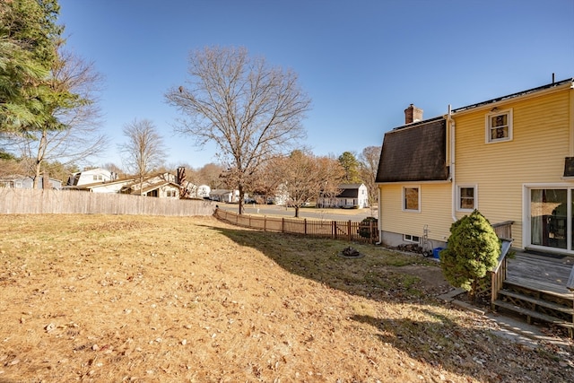 view of yard featuring a deck