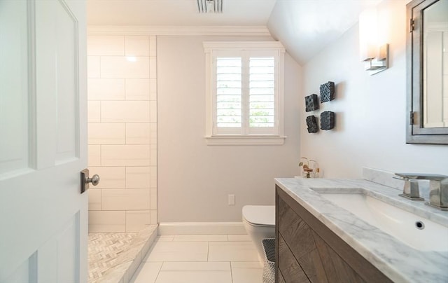 79 Henderson St, Needham, MA 02492 - bathroom featuring vanity and tiled shower