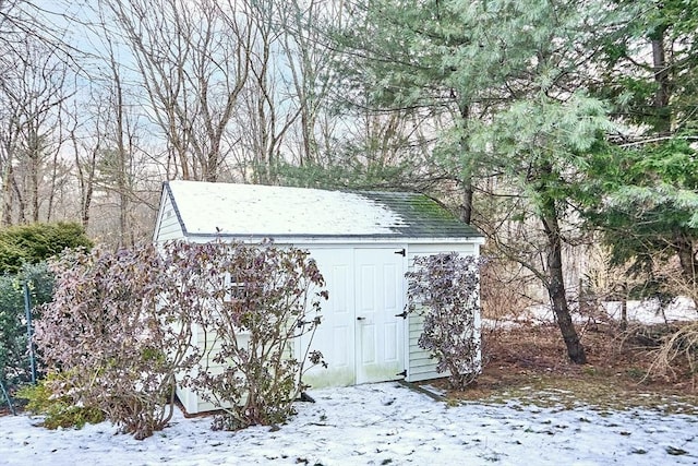 view of snow covered structure