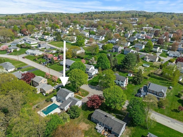 aerial view featuring a residential view