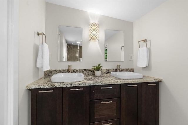 50 Grove Hill Park, Newton, MA 02460 - bathroom with double vanity, a sink, and a shower