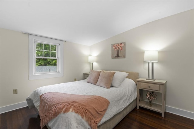 50 Grove Hill Park, Newton, MA 02460 - bedroom featuring baseboards, lofted ceiling, and wood finished floors