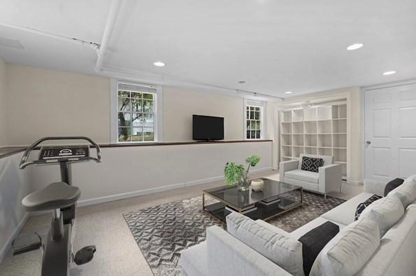 50 Grove Hill Park, Newton, MA 02460 - carpeted living area with recessed lighting and baseboards