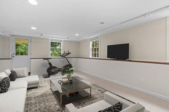 50 Grove Hill Park, Newton, MA 02460 - living room with recessed lighting and baseboards